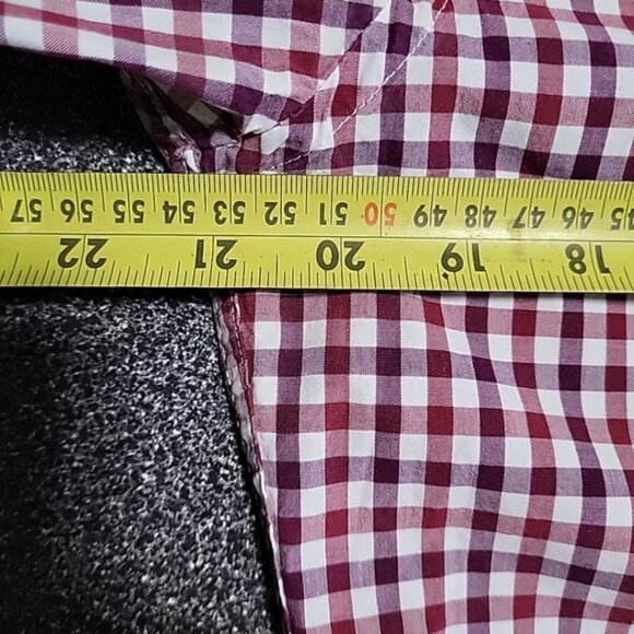 J. Crew Men's Shirt Size L Slim Fit Red Checked Button Up Long Sleeve Preppy - Picture 9 of 11